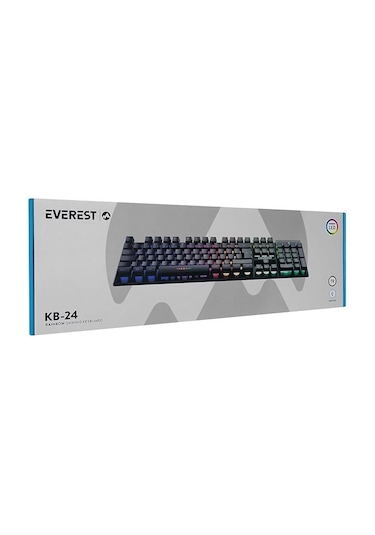 Everest Kb-24 Siyah Rainbow Q Membrane Oyuncu Klavyesi