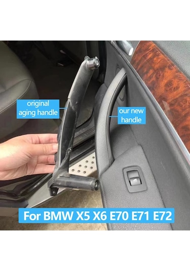 Karbon Fiber Sol Araba Ön Arka Sol Sağ İç Kapı İç Abs Çekme Kolu Kapak Trim