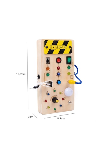 Geeroyoo Bebekler İçin Montessori Eğitici Ahşap Devre Led Işıklı Anahtar Panosu