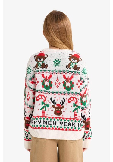 Defacto Ekru Kız Çocuk Kazak G0914a8/er233 Ekru