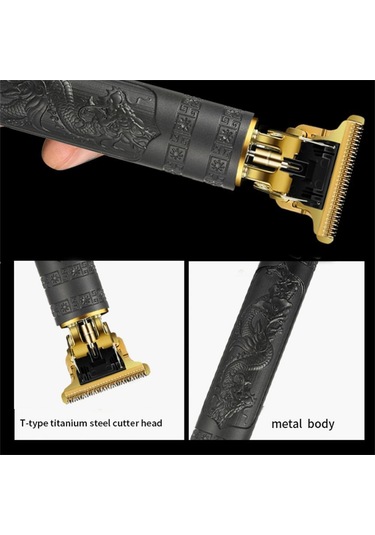 T9 Vintage Profesyonel Elektrikli Kablosuz Saç Kesici Tıraş Makinesi Erkekler İçin