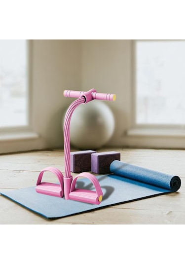 Suntek Omuz Kol Bel Için Pedal Direnç Bandı Çok İşlevli Pembe