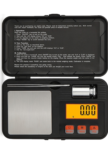Gajeena Yüksek Hassasiyetli 200g/0.01g Mini Dijital Terazi - Mutfak, Kuyumcu Ve İlaç Ölçümleri İçin Siyah