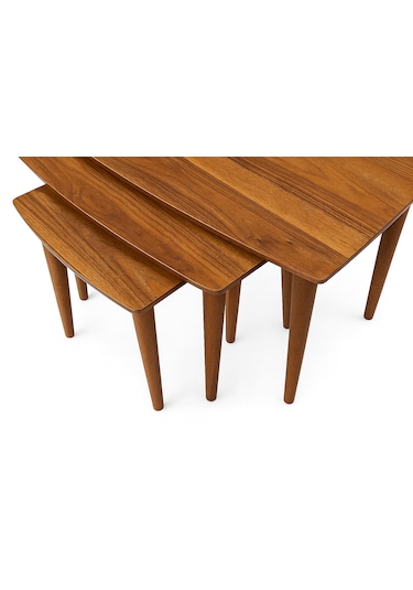 İstanbul 3'lü Zigon Sehpa %100 Mdf Ceviz/urartu