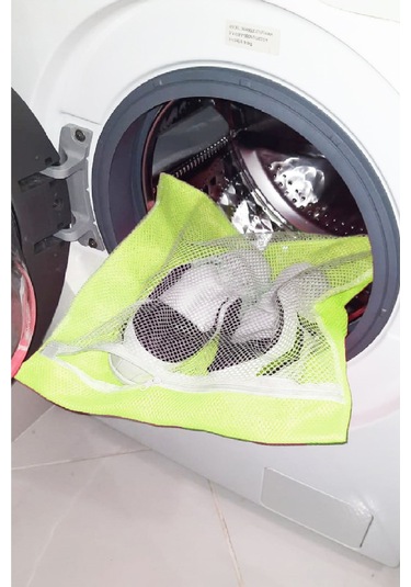Sarı- Fermuarlı - Hassas Çamaşır Terlik Ayakkabı Yıkama Filesi Büyük Boy - Mapı-435339 Renkl
