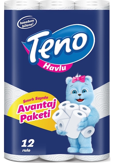 Teno Ultra Kağıt Havlu Çift Katlı 12 Li Paket (2PK*6) (Avantaj Pk