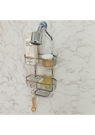 Moveevo Duvar Delmeyen, Çözebilir Chrome Banyo Rafı - Duş Başlığı Ve Depolama İçin Demir Yapı, Kolay Kurulum Diğer