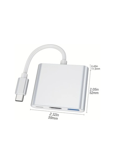 Xuweiwei Simli Usb C Den Hdtv Adaptörü 4k 100w Pd Usb 3 0 Portlu Dijital Av Dönüştürücü Macbook İpad İphone Uyumlu 15 Tabletler İçin
