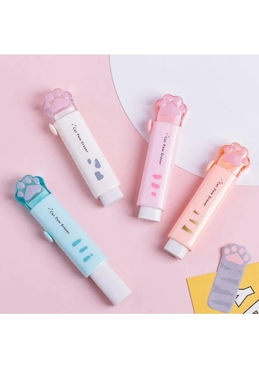 Pati Silgi Pvc Kırtasiye Hediyelik Gift Kedi Pençe Turuncu Kurşu