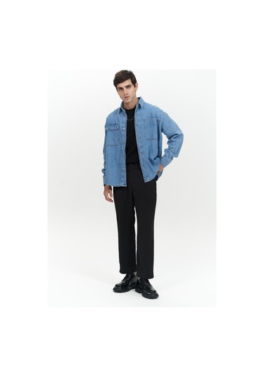 Mai Collection Mai Studios Co. Ethan Mavi Unisex Jean Gömlek Mavi