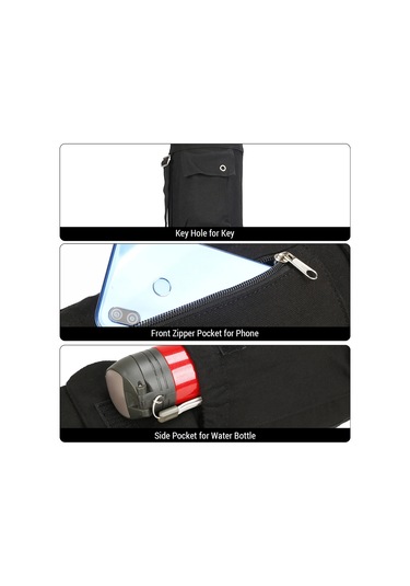 Ranyeek Kanvas Matara Taşıma Çantası - Çok Amaçlı Yoga Aletleri Çantası 69 16 16cm, 300g Siyah