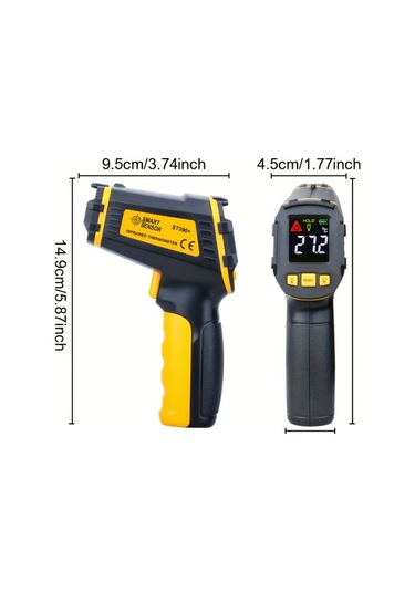 Honeybeeshop Kıyaslamasız Kızılötesi Termometre Lazer Sıcaklık Ölçer Renkli Lcd Ekran -50c 390c -58f 734f