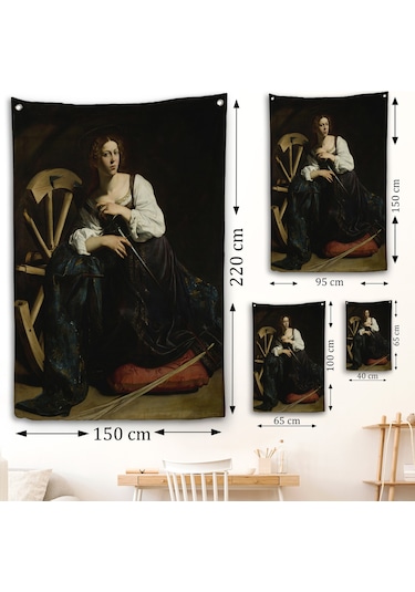 Caravaggio - İskenderiyeli Aziz Catherine Duvar Örtüsü-7386