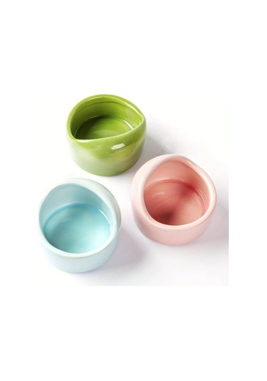 Honeybeeshop 3 Parça Seramik Hamster Kasesi Random Color 3 Pieces Sıçrama Dayanıklı Devrilmez Çiğnemeye Dayanıklı Kolay Temizlenir Hamster Ginepig Chinchilla Kirpi