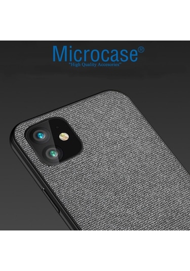 Microcase Apple Uyumlu iPhone 11 Fabrik Serisi Kumas & Deri Desen Kilif 400601760