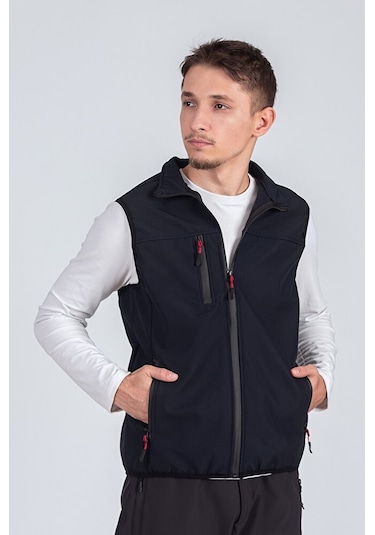 Vatan Tekstil Softshell Dik Yaka Erkek Yelek Lacivert