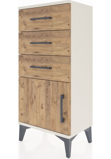 Arges Komodin 3 Çekmeceli Tek Kapaklı 44x30x96 Aytaşı-çam Aytaşı