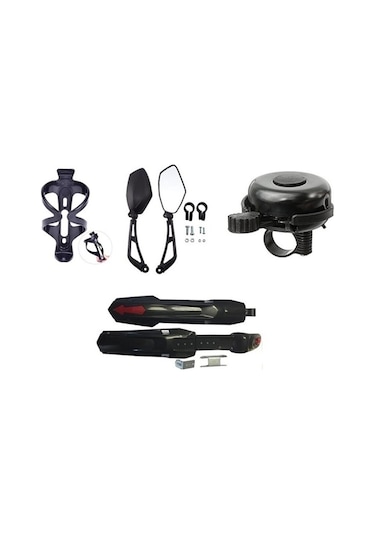 Bisiklet Aksesuar Ayna-Zil-Elcik-Çamurluk Seti 4'lü Kombin Siyah