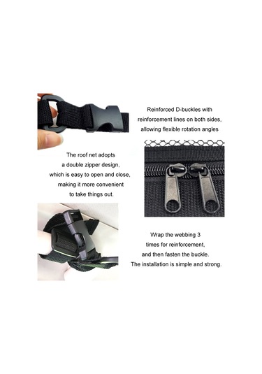 Cbtx Suv Tavan Saklama Ağı Araba Çatı Mesh Saklama Çantası 3 Saplı Modellere Uygun, Özellikler: Şeffaf Pvc+takviye Dokuma