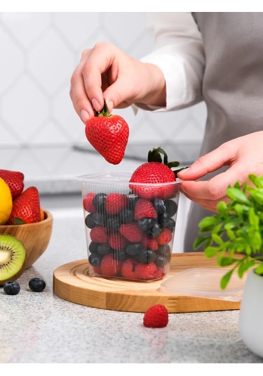 Upakovsik+ Kapaklı Tek Kullanımlık Kap 500 Ml, 25 Adet 396816995 100 adet