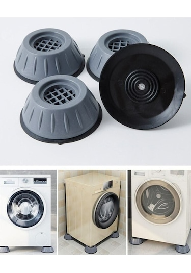 İsgstore Çamaşır Makinesi Ayak Titreşim Gürültü Engelleyici Stoperi 4'lü Kaydırmaz Vantuzlu