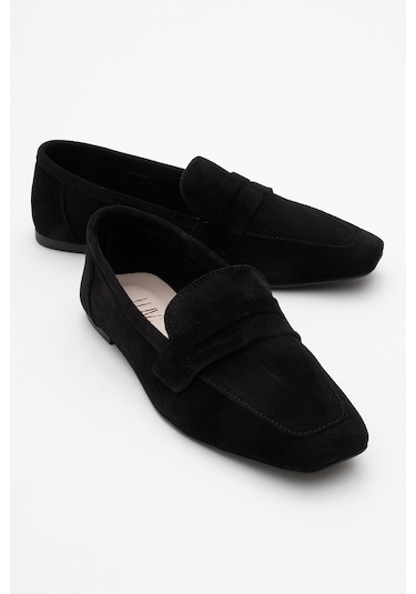 Luvishoes Luvi Shoes Morne Siyah Süet Hakiki Deri Kadın Loafer Ayakkabı SIYAH SUET
