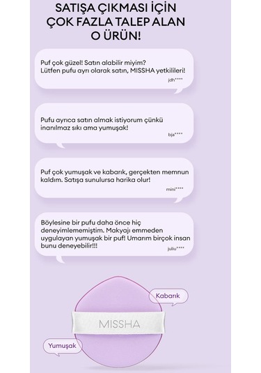Missha Glow Layering Fit Puff Yüksek Kapatıcılık Sağlayan Yumuşak Makyaj Süngeri 5'li