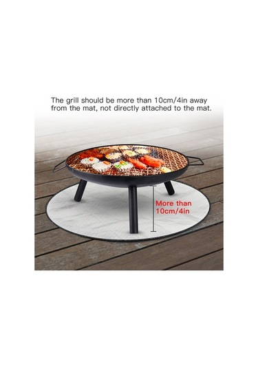 Pazly 24 Yuvarlak Isıya Dayanıklı Mangal Matı - Bahçe, Çim Ve Teras Koruma