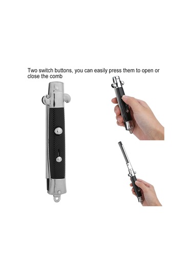 Singree Erkekler İçin Seyahat Saç Tarzı Aleti, Otomatik Düğme Kapaklı, Fırça Gömülü, Taşınabilir Metal-plastik Materyal Saç Combı