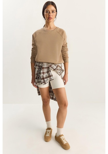 Shade Kadın Reglan Kol Oversize Sweatshirt 60283859 - Vizon