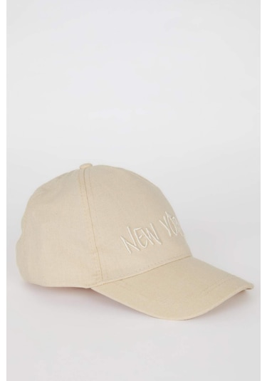 DeFacto Kız Çocuk Nakışlı Keten Karışımlı Cap Şapka D8425A825SMBG286 DeFacto Kız Çocuk Nakışlı Keten Karışımlı Cap Şapka D8425A825SMBG286