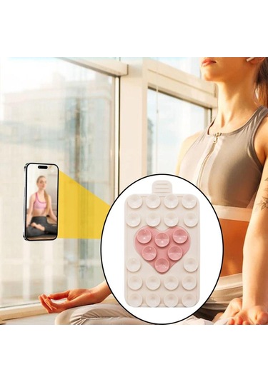 Dayanıklı Vantuzlu Telefon Tutucu Çok Fonksiyonlu Silikon Vantuz Ped Cep Telefonu İçin White