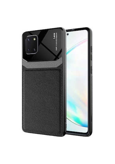 Samsung Galaxy Uyumlu Note 10 Lite Kilif Lens Deri Görünümlü Tpu Kapak 499700010