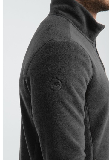 Shooter Sportswear Erkek Polar Sweatshirt Kışlık Standart Fit Outdoor Karyoka Dikiş Detaylı Füme