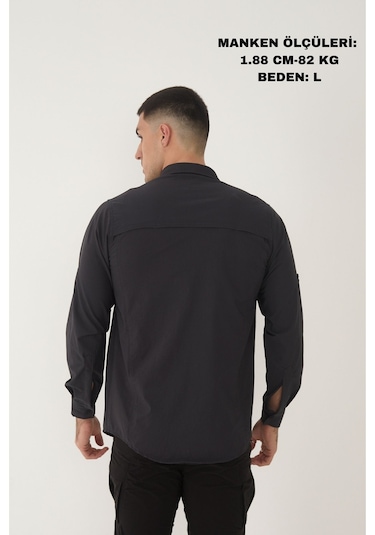 Camp Scoutland Camp387 Outdoor Tactical Rahat Ve Kullanışlı Su İticili Erkek Taktik Gömlek Antrasit Antrasit