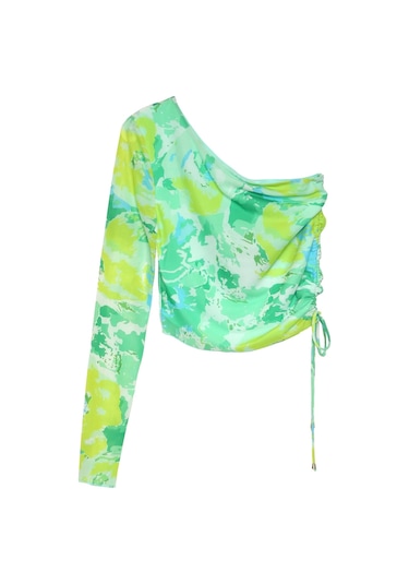 Olla Collection Büzgü Detaylı Tül Bluz Mint Mint Yeşili