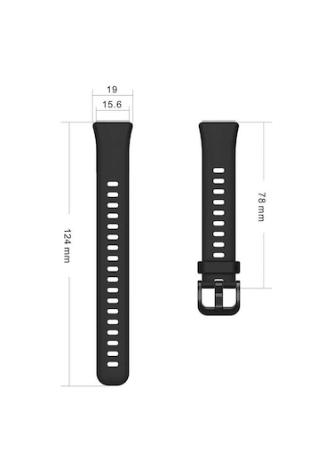 Ekılıf - Huawei Band 7 Uyumlu - Kordon Silikon Kordon Krd-71 - Siyah