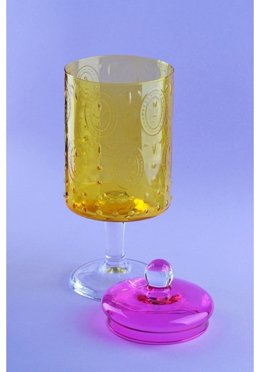 Glore Kavanoz Fleur Ayaklı Sarı Pembe 83324 Çok renkli