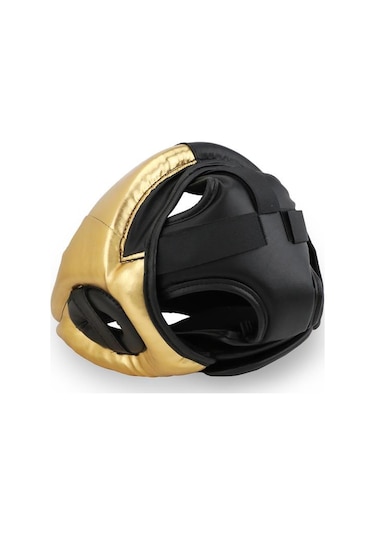 Titan Sport Yüz Korumalı Boks Kaskı , Siyah - Altın Gold Model Çok Renkli