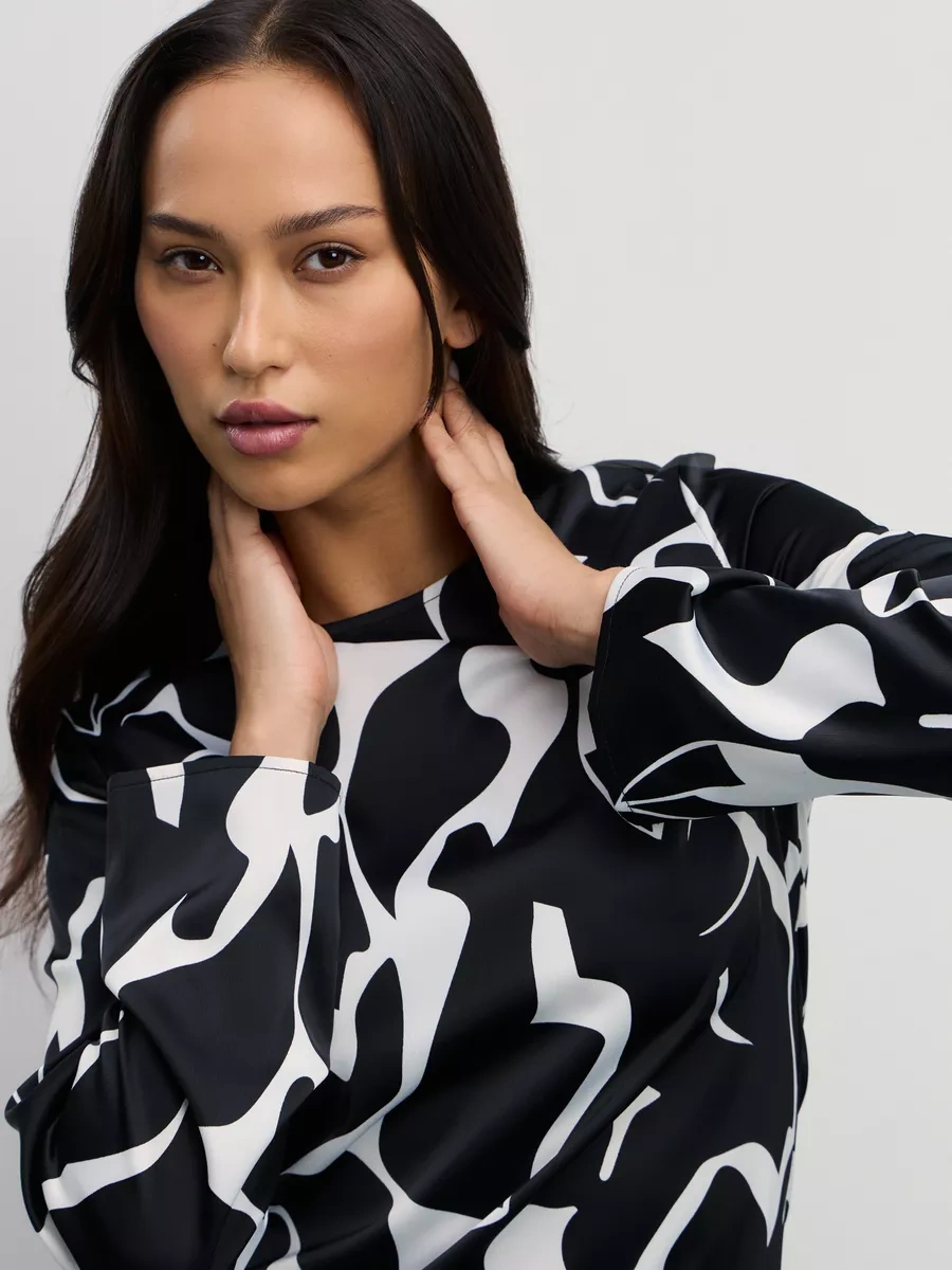 Zarına Zarina İtibaren Sonbahar Mini Ofis Günlük Baskılı Elbise 190725755 Siyah