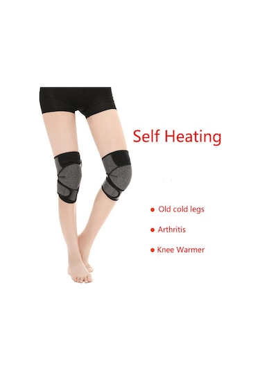 Wezone 2'li Paket Kendinden Isıtmalı Manyetik Dizlik - Kan Dolaşımını Artırır Ve Ağrıları Azaltır Siyah
