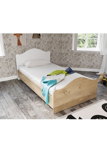 Baby Darling Zebra Karyola 90x200cm Tek Kişilik Meşe %100 Mdf 4 Bölge Destekli