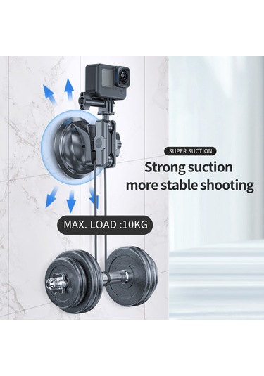 Dofolink Telesın Te-suc-011 Nilon Spor Kamera Sismik Tutucu, 360 Çift Top Dönüş, 10kg Yük Kapasitesi, Siyah - Araç/cam Yüzeylerine Uygun Siyah