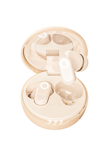 Retro Deri J17 Kablosuz Bluetooth Kulaklık Ekstra Uzun Bekleme Kulak İçi Spor Gürültü Önleyici Kulaklıklar Skin Color