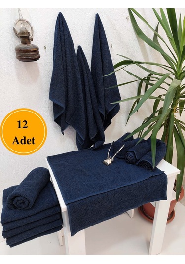 Lacivert Berber Havlusu Denizli 50x90 Cm 12'li