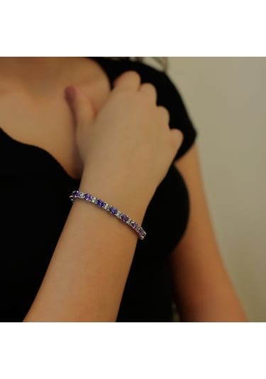 Lova Pırlantalı Oval Ametist Bileklik -  4080006