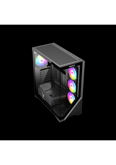 Vento Vg4202fl Mid Tower, 850w 80+ Siyah, Temperli Cam, Rgb, Atx Gamıng Kasa