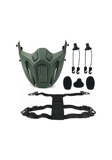 Yunboo Orman Sporları İçin Askeri Yeşili Taktik Maske - Toz Ve Rüzgar Korumalı, 121g Hafif, Tpr Dayanıklı, Unisex Çok Renkli