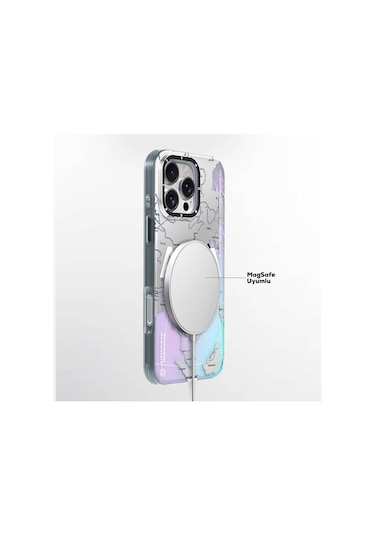 İphone 16 Pro Uyumlu Kılıf Magsafe Şarj Özellikli Youngkit Universal Serisi Kapak Beyaz