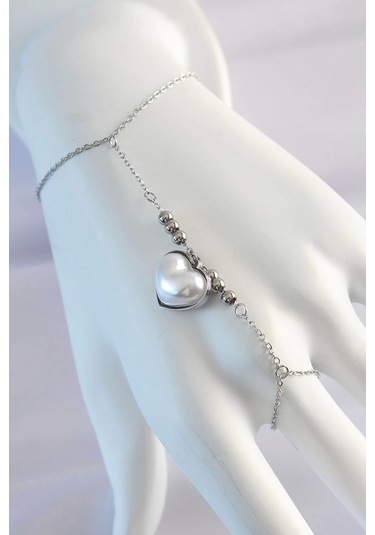 316l Çelik Gümüş Renk Beyaz Bubble Kalp Tasarımlı Şahmeran - Tj-sn575 Çok Renkli